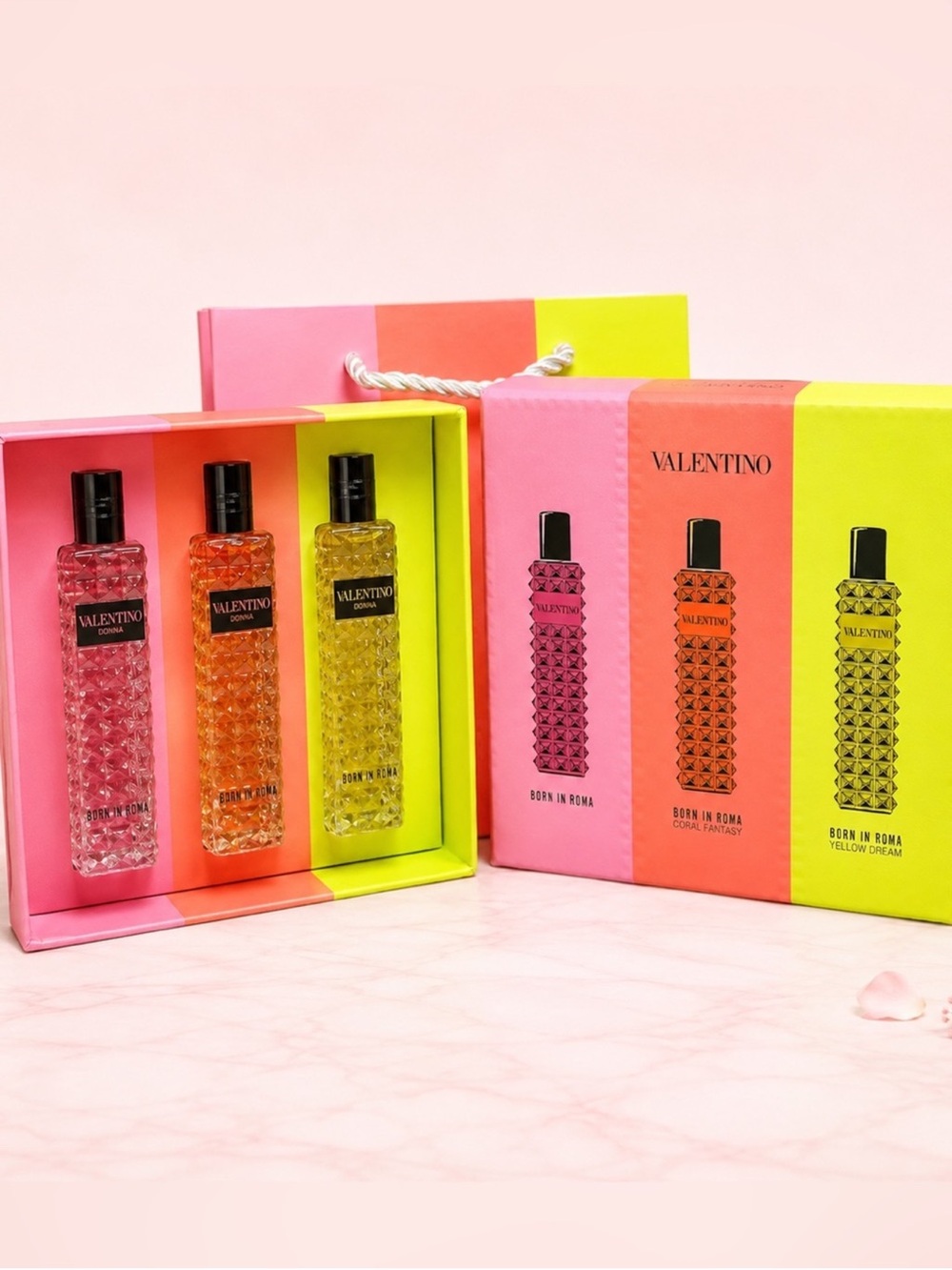 Valentino Mini Fragrance Set — Pink, Orange, Yellow